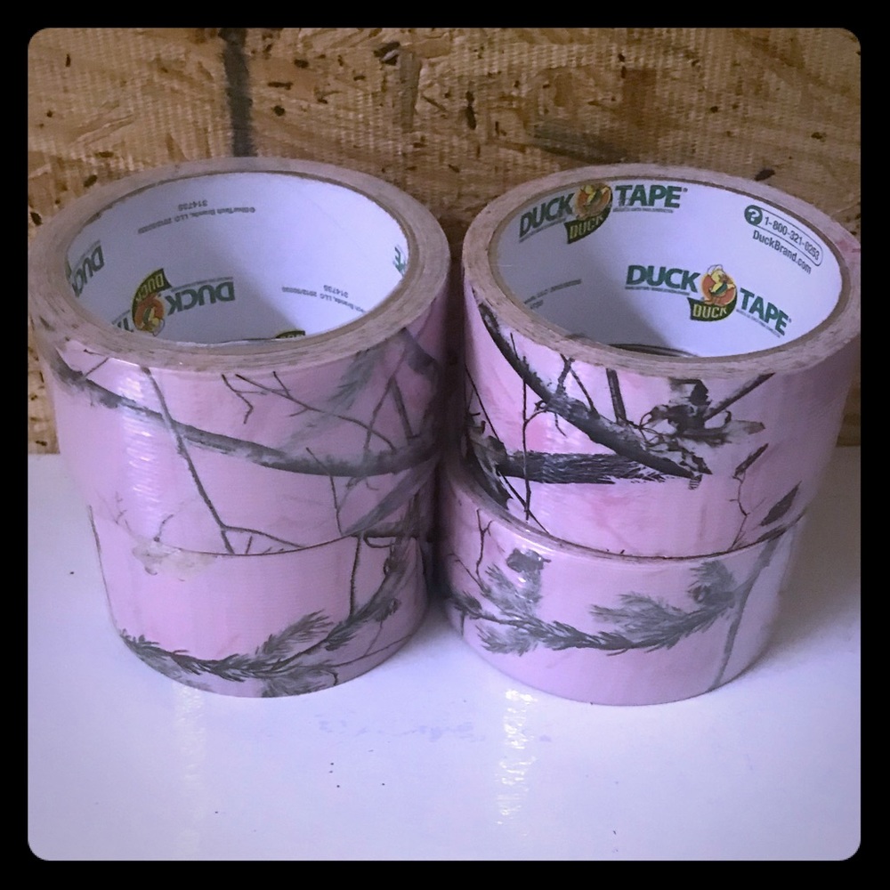 Four rolls pink camo duct tape